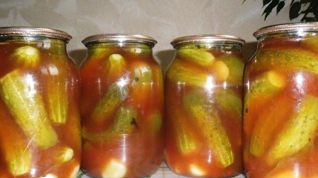 Рецепты огурцов в томатном соке на зиму